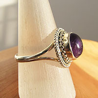 Amethyst Ring charmingly decorated • Indian 925 Silver Jewelry