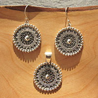 Pendant and Earrings Ethnic Style ❂ 925 Silver Jewelry Set