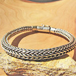 Round Indian Bracelet braided ❈ 925 Silver ❈ Clasp Shiny