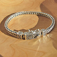 Indisches Armband ⚜ Schließe mit Ornament Lilie ⚜ 925 Silber