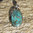 Indian Pendant with Sea Jasper blue ❂ 925 Silver