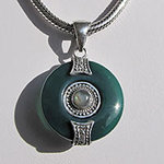 Design Anhänger ❂ Grüner Onyx Labradorit ❂ 925 Silber