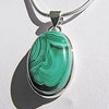Indian Pendant with Malachite • 925 Silver Jewelry
