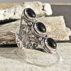 Onyx Ring in Ethnic Look ☙ 925 Silver Jewelry