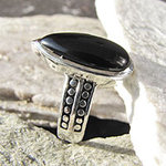 Indischer Onyx Design Ring ❈ 925 Sterling Silber