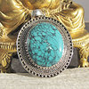Ornately decorated Turquoise Pendant ☙ 925 Silver