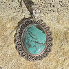 Charmingly ornated Turquoise Pendant ☙ 925 Silver