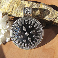 Ornated Indian Pendant ❦ Ethnic 925 Silver Jewelry
