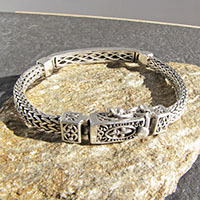 Armband ⚜ Silberbesatz ⚜ Ornament Schließe Lilie ⚜ 925 Silber