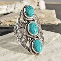 Turquoise Ring in Ethnic Look ☙ 925 Silver Jewelry