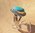 Indian Turquoise Ring adorned ❧ 925 Sterling Silver Jewelry