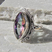 Indian Mystic Topaz Ring ❦ 925 Silver Jewelry Ethnic Style