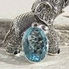 Sparkling Blue Topaz Pendant ❈ Indian Silver Jewelry