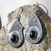 Indische Onyx Ohrringe ❦ Ethnostil 925 Silber