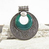 Design Anhänger Grüner Onyx mit Perle ❈ 925 Silber