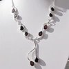 Noble Indian Garnet Jewelry Necklace ☆ 925 Silver